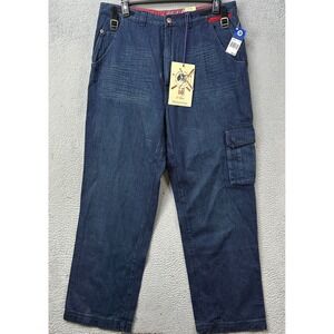 NEW Vintage G Unit 50 Men 40 Jeans Cargo Blue Hiphop Y2K Baggy Fit Denim 5Pocket